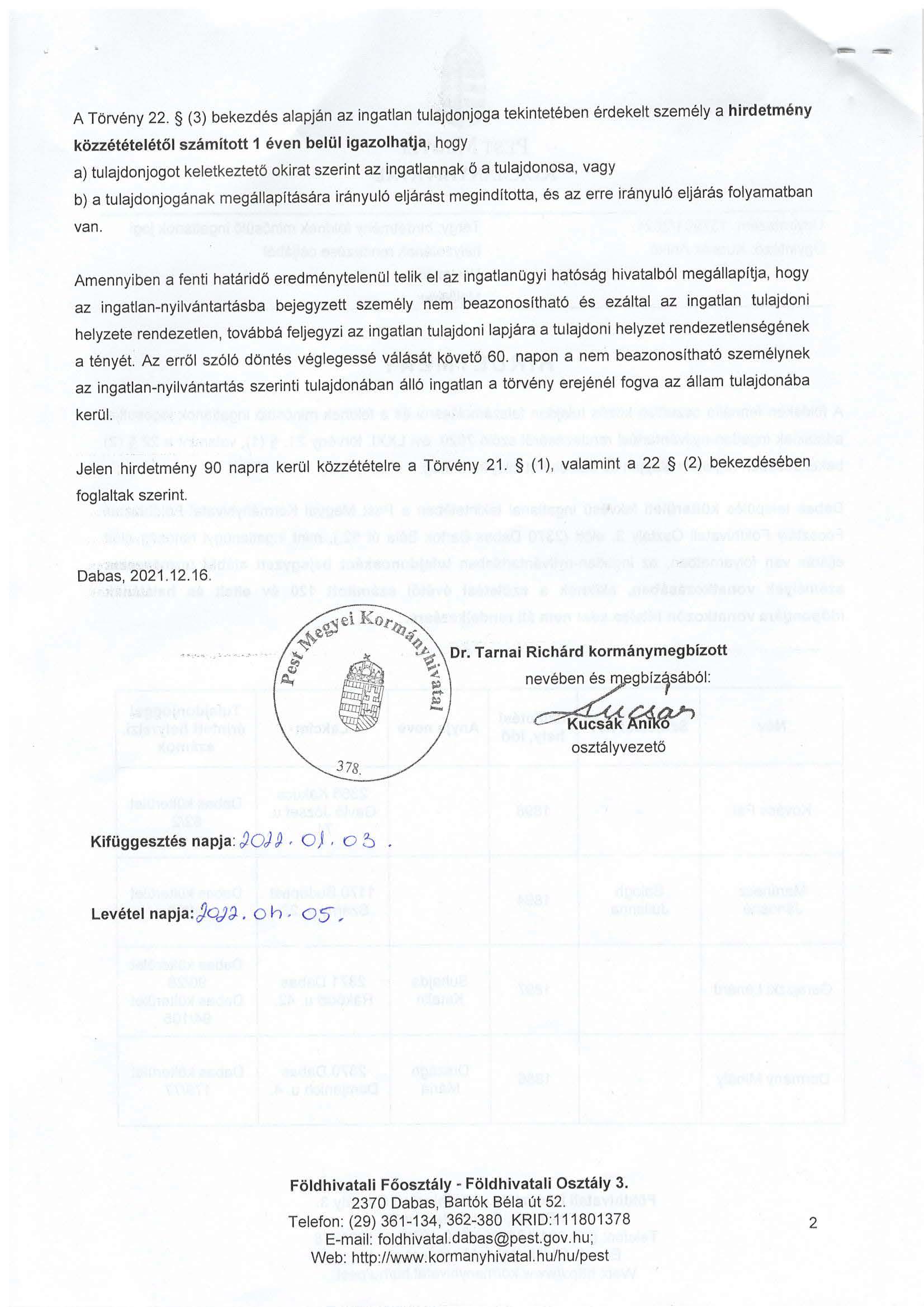 HIV 136 2022. hirdetmeny Oldal 2