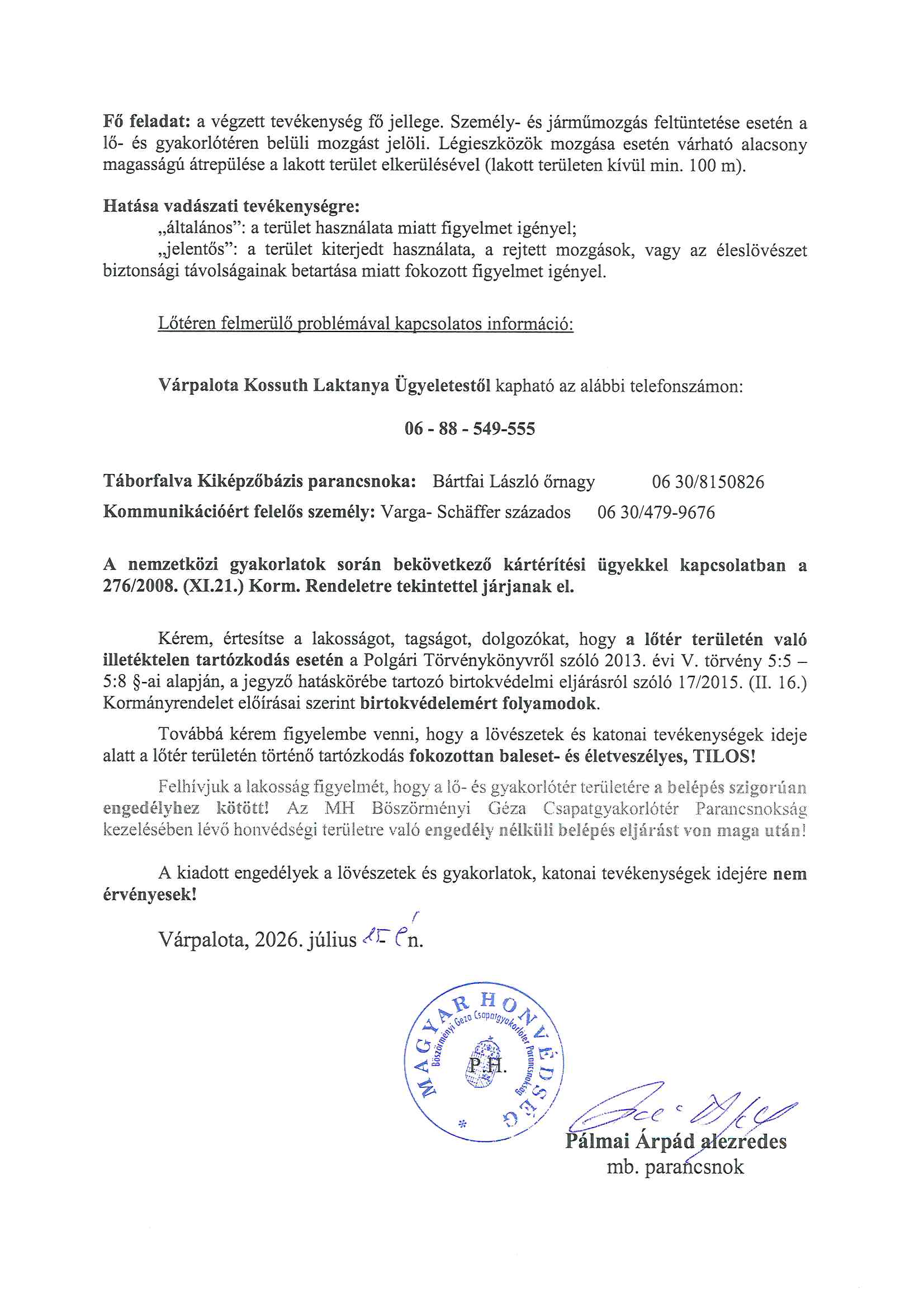 Lőtérértesítő