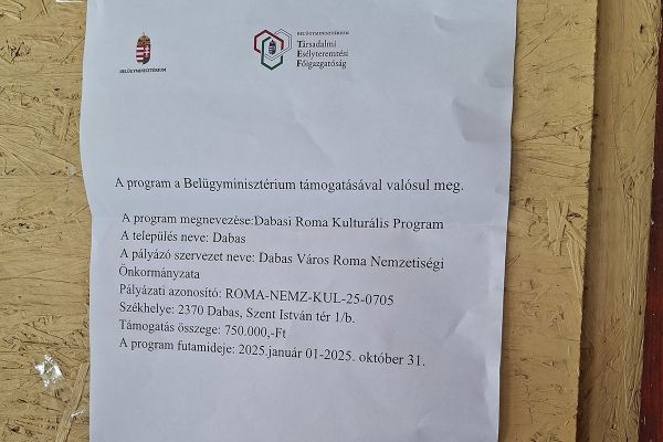 A Dabasi Roma Kulturális Program című rendezvény összefoglaló