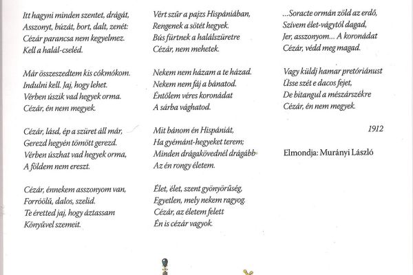 Gyóni Géza „Cézár, én nem megyek” című alkotása