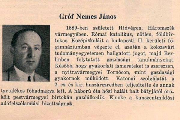 Dr. Nemes János gróf felsődabasi uradalmának gazdálkodása a két világháború közötti időszakban