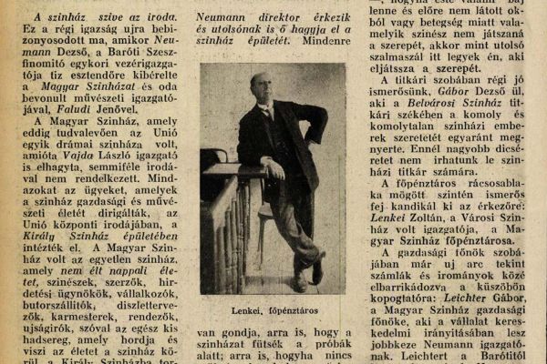 A Lenkei (Schönwald) testvérek színházi pályájának dabasi vonatkozásai