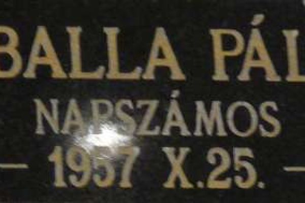 Balla Pál (1919-1957) síremléke