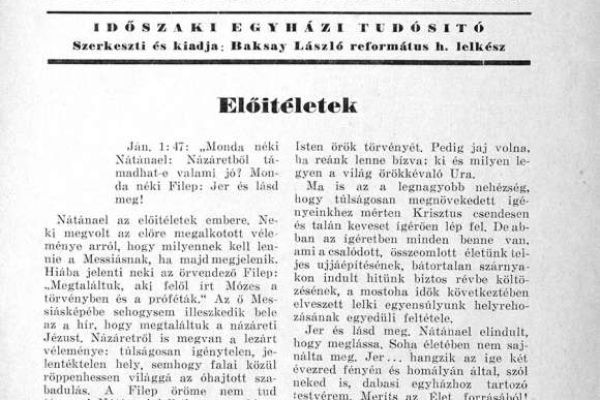 Dabasi Református Harangszó időszaki tudósító lap