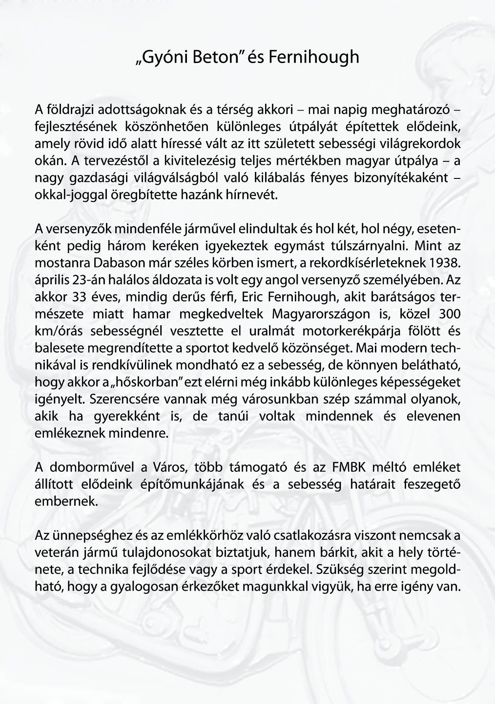 KOSZORÚZÁS ERIC FERNIHOUGH EMLÉKÉRE