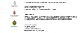 Dabas felszíni csapadékvíz-elvezető létesítményeinek fejlesztése, vízgazdálkodásának korszerűsítése