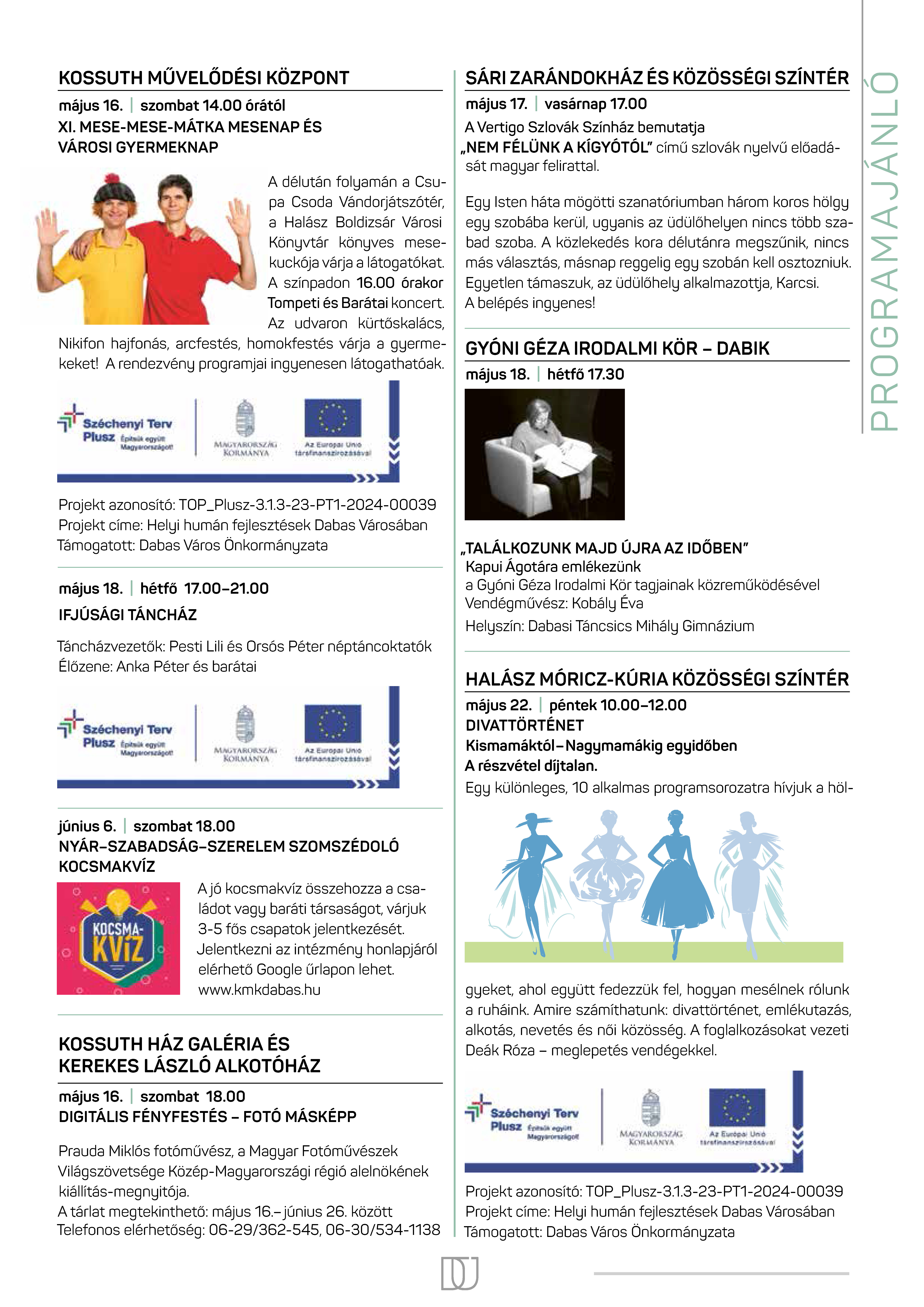 2026. május havi programok