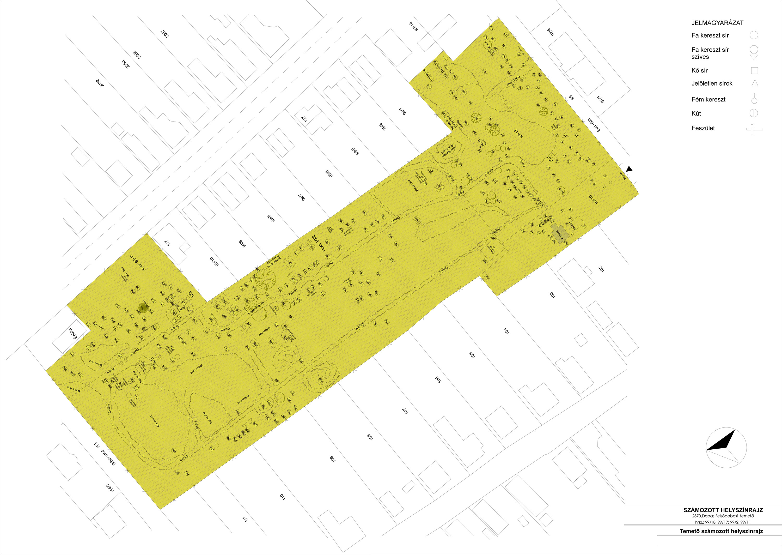 Felsodabasi temeto helyszinrajz