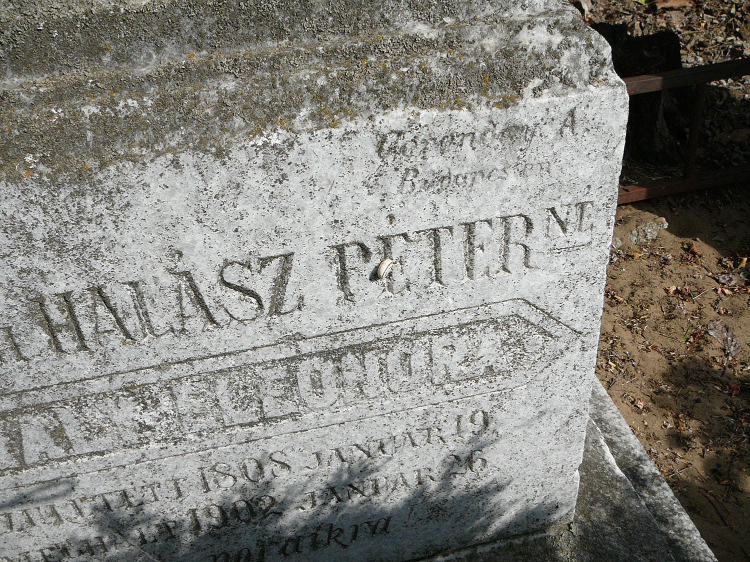 A Halász család síremlékei a gyóni köztemetőben 