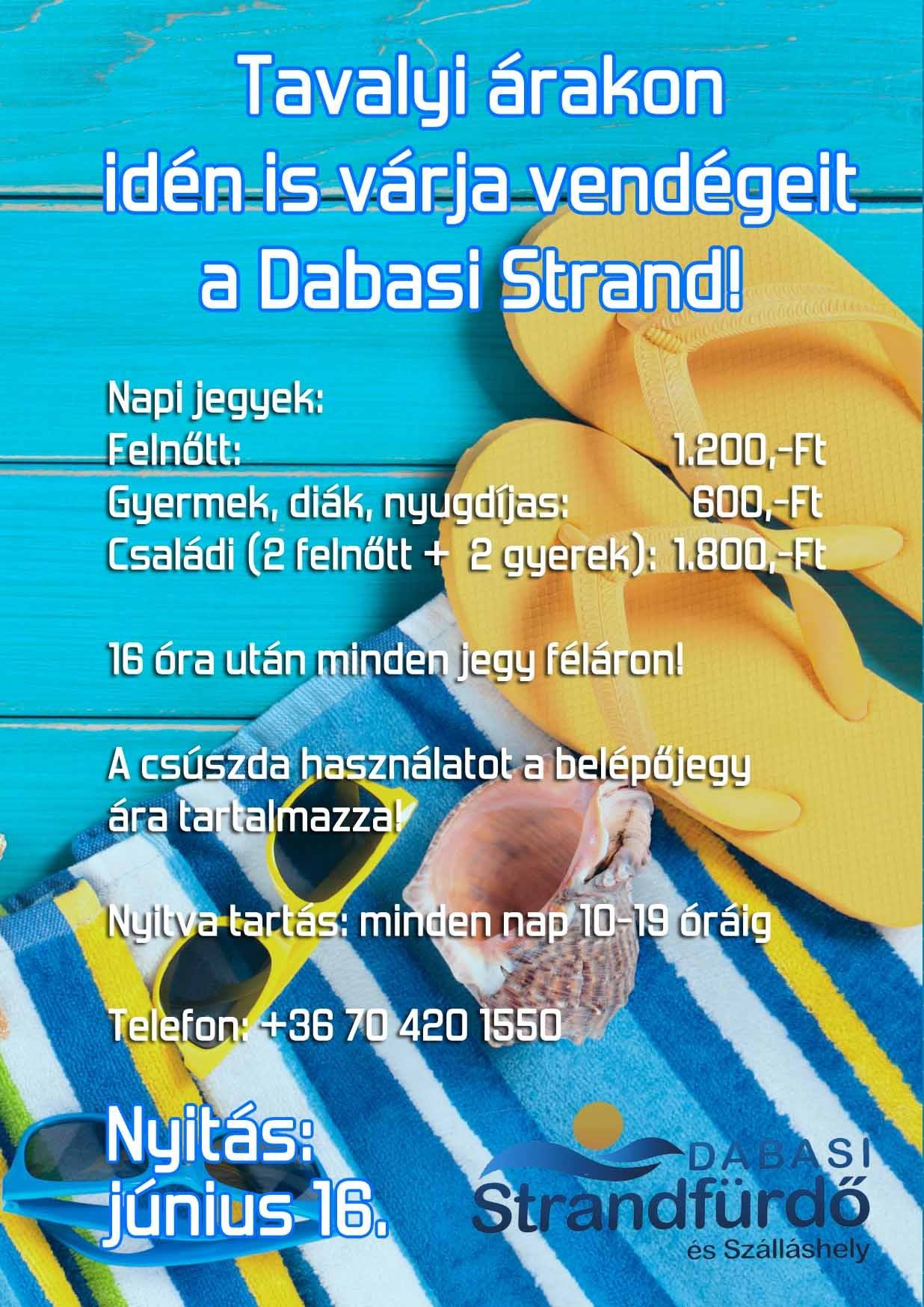 Dabasi Strandfürdő 2018 évi nyitása 